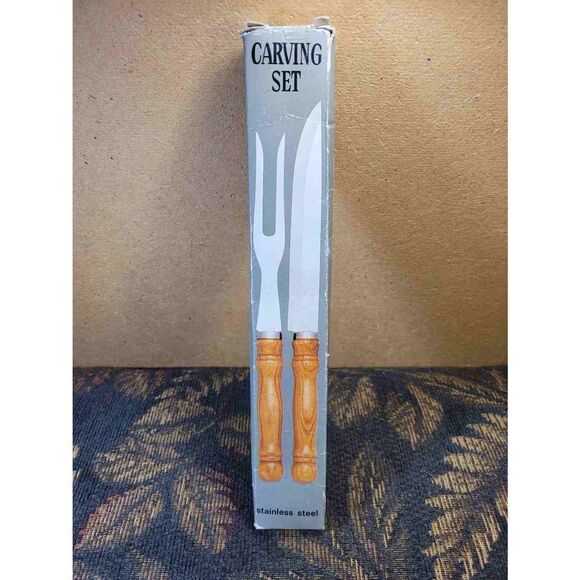Stainless Steel Carving Set with Wood Handles - Picture 1 of 5